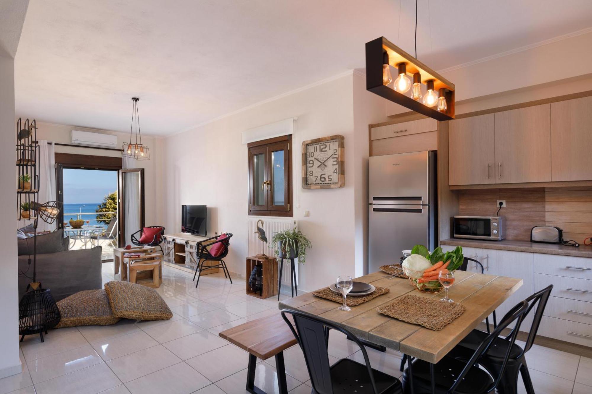 Oak Wood - Sea View Exclusive Maisonette Sfakaki Bagian luar foto